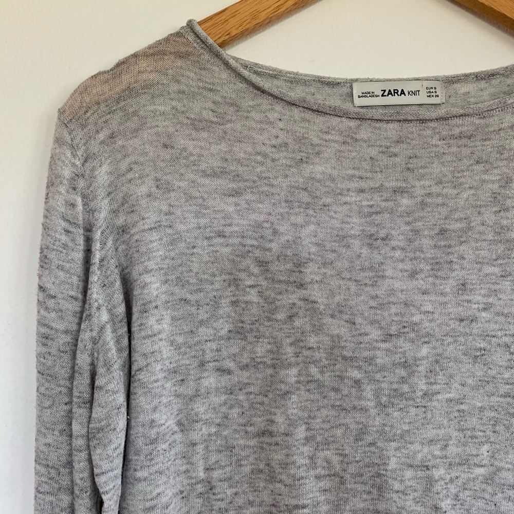 Zara Gray Knit Pullover Sweater - image 5